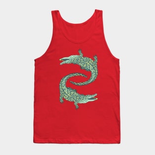 Crocodiles (Deep Coral and Mint Palette) Tank Top